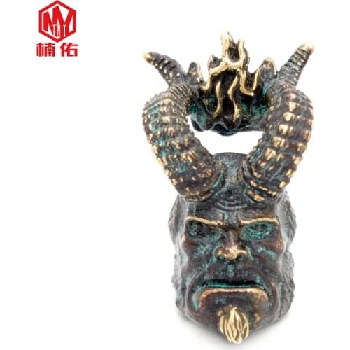 1PC Handmade Broze Hellboy EDC Paracord Beads Umbrella Rope Cord Lanyard Pendants Knife Beads Outdoor Knife Accessories