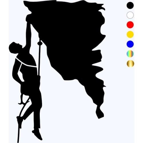 CK3153#13.7*20cm climber on climbing reflective funny car sticker vinyl decal silver/black car auto stickers for bumper