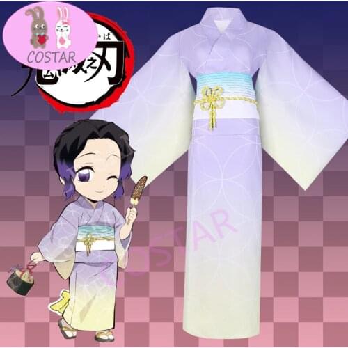 Demon Slayer: Kimetsu No Yaiba Kochou Shinobu Bathrobe Japanese Summer Festival Natsu Matsuri Kimono Dress For Man Woman