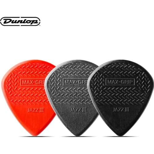 Dunlop Guitar Picks Nylon Max Grip Jazz III Carbon Fiber Flatpick Guitar Pick Stiffo Plectrum Mediator Gauge 1.38mm Guitar Picks