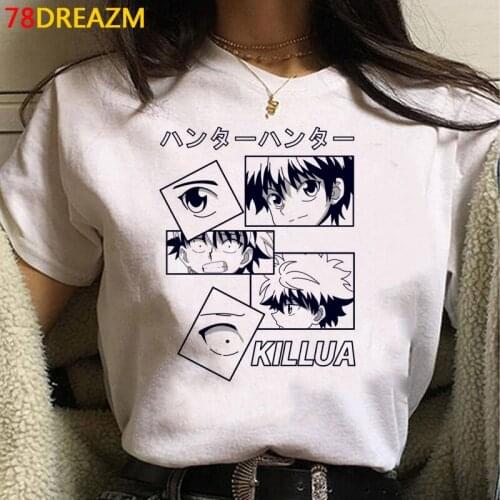 Hunter x Hunter Killua t shirt male casual ulzzang white t shirt print streetwear summer top tshirt vintage