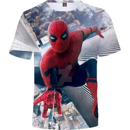 Super Hero Spider-Man Children T Shirt Fashion Summer 3D Printed Men T-Shirts Oversized Short Sleeve Male Clothing