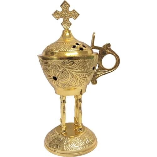 Cross pattern pure copper incense burner Tower incense incense burner Resin incense burner Altar decoration