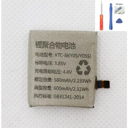 ISUNOO 3.85V 580mAh Battery for XTC-18 Y05 Y05S Smart Watch Battery With Repair Tools