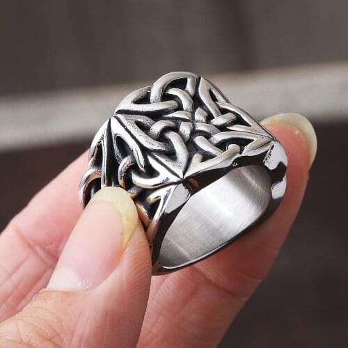Heavy Metals Celtics Knot Rings For Men Vintage Stainless Steel Viking Ring Men Unique Biker Jewelry Wedding Party Gifts