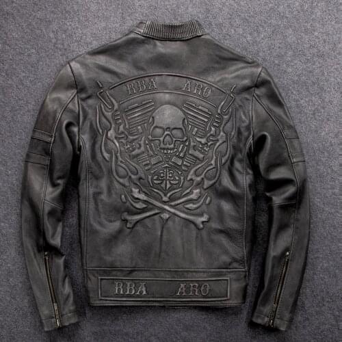 100% Genuine Leather Jacket Men Clothes 2020 Autumn Winter Real Fit Cow Leather Jackets Plus Size 4XL Coat Jaqueta De Couro 1601