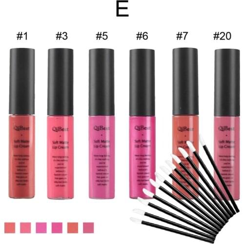 Qibest Makeup Set Lip Gloss Waterproof batom Tint Lip Gloss Brown Nude Matte Lot Makeup Lipstick lip-tattoo-lipstick