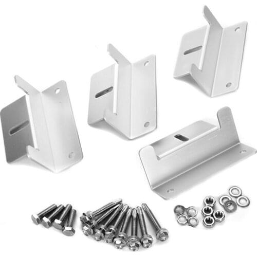 Set Of 4 Solar Panel Z Style Aluminum Brackets Nuts Bolts And Washers For Mounting Solar Panels On Motorhomes Caravans Boats Roo