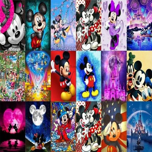 Disney Cartoon Mickey Mouse DIY 5D Diamond Painting Full Round Mosaic Diamond Embroidery Picture Cross Stitch Kits Home Decor