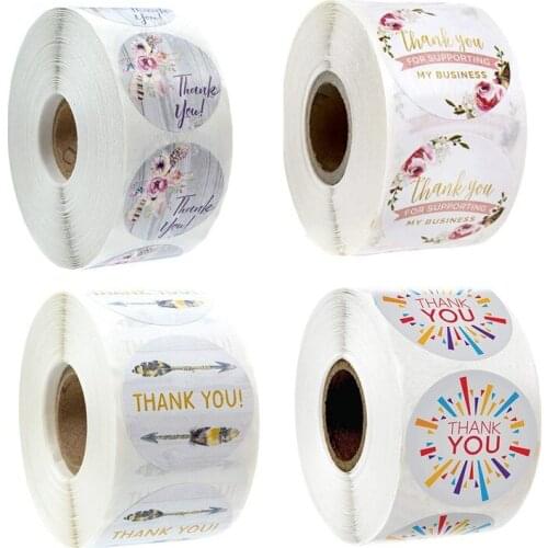 25mm Flower Wedding Party Decor Thank You Sticker Paper Labels Reward Scrapbooking Stickers Envelope Seals Stickers Stationery