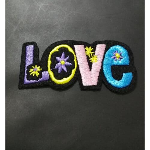 Love Patches of Embroidered Applique love letter clothing hat shoes badges cute letter vest appliques stickers patches gift