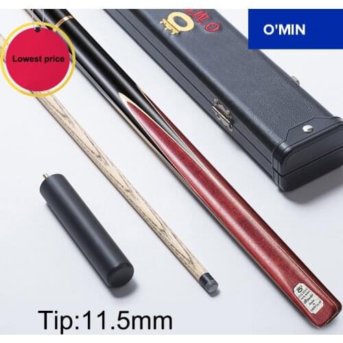 O'min 3/4 Snooker Cues Joints Sticks 11.5mm Tips With Snooker Cue Case Set Professional Handmade Billiard Stick Kit