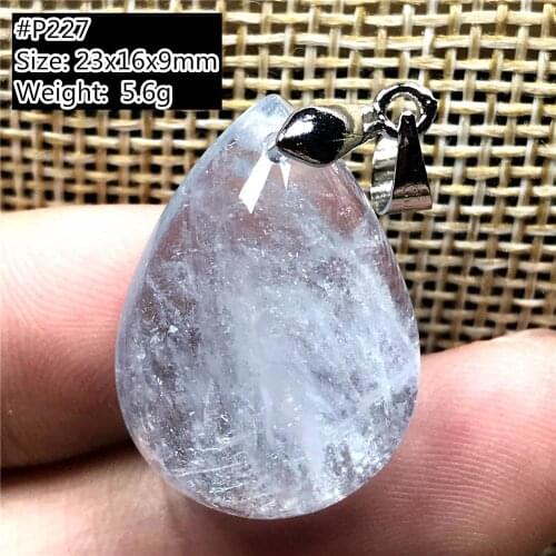 Necklace Pendant Natural Ocean Blue Aquamarine Jewelry For Women Man Crystal Oval Beads Silver Stone Water Drop Gemstone AAAAA