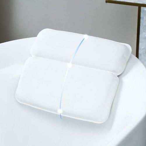 3D PU With Suction Cup Home Luxury Bath Pillow Bath Tub Pillow SPA Head Mat Bathroom Non-slip Pillows Accessories