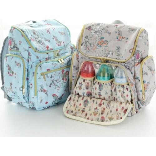 Fashion Multi-functional Waterproof Thermal Insulation Mummy Bag Mother Baby Backpack For Travel Print Diaper Maternity Backpack