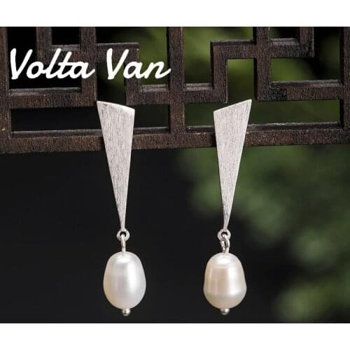 Volta Van Drop Earrings 925 Sterling Silver Pendientes Plata Freshwater Pearls 2021 New Fine Jewelry Elegant Trendy Earrings