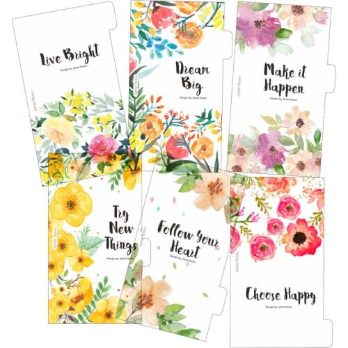 Yiwi A5 A6 PP 2018 Spiral Notebook Separate Sheet Office School Stationery Planner Accessory Spacer Plate Index Page 6 Sheets