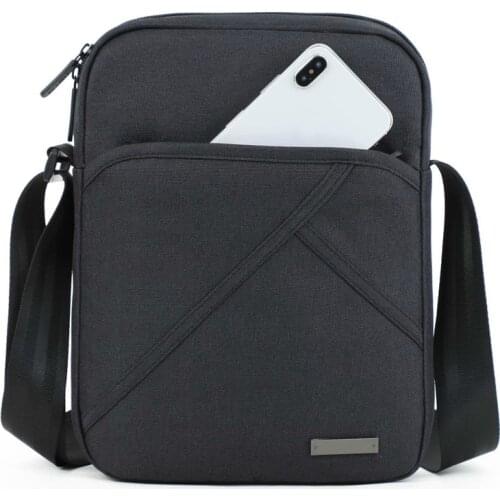 Mens bag light Men Shoulder Bag for 9.7'pad 8 pocket Waterproof Casual crossbody bag Black Canvas Messenger bag shoulder