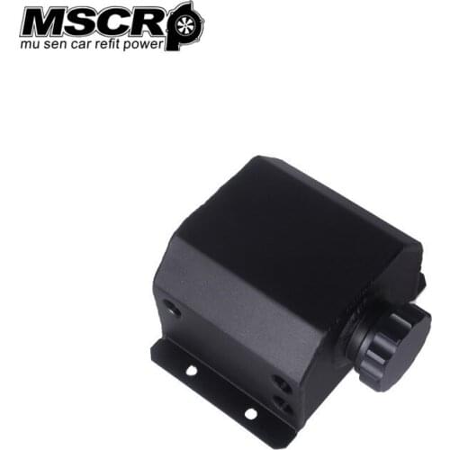 MSCRP Universal 1L Aluminum Oil Catch Can Reservoir Tank With Drain Plug Breather Oil Tank Fuel Tank MSCRP-YX00381