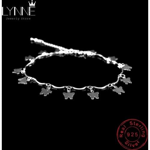 Newest Fashion Butterflies Pendant Anklets Bracelet 925 Sterling Silver Charm Butterfly Anklet Foot Chain For Women Jewelry Gift
