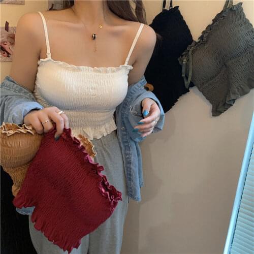Women Corset Tops Small Sling Vest Womens Summer Sleeveless Top with Chest Pad Tube Top Tank Camis Crop Top For Women