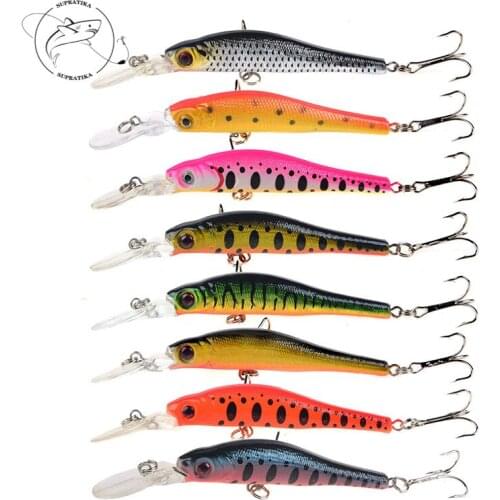 ABS Plastic Hard Bait 8Pcs/set 3D Eyes Fishing Lures 9.5cm/6.7g 6# With Sharp Hook Swim bait Fishing Equipment Outdoor