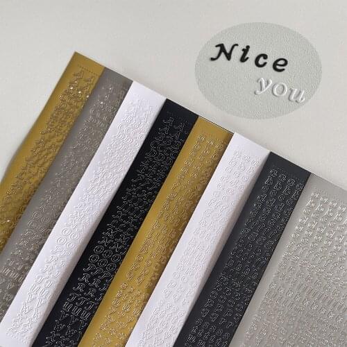 1 Sheet Bronzing Gold Silver Letters Number Decorative Stickers for DIY Scrapbooking Diary Sticker Idol Card Album Stationery