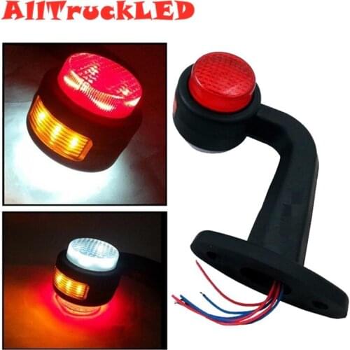 1pair LED Red Amber White 10-30v 24v Trailer 12v car LED Side Marker Lights Outline Side Marker Truck Light Van Light for Lorry