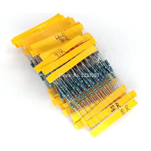 1 Pack 300Pcs 10 -1M Ohm 1/4w Resistance 1% Metal Film Resistor Resistance Assortment Kit Set 30 Kinds Each 10PCS