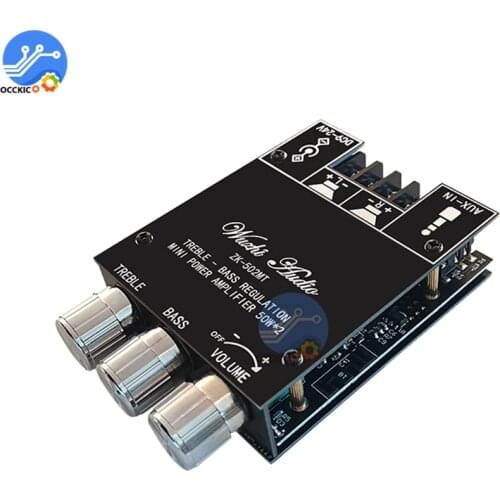 2*100W 2*50W Bluetooth 5.0 Subwoofer Amplifier Board 2.0 Channel High Power Audio Stereo Amplifier Board Board