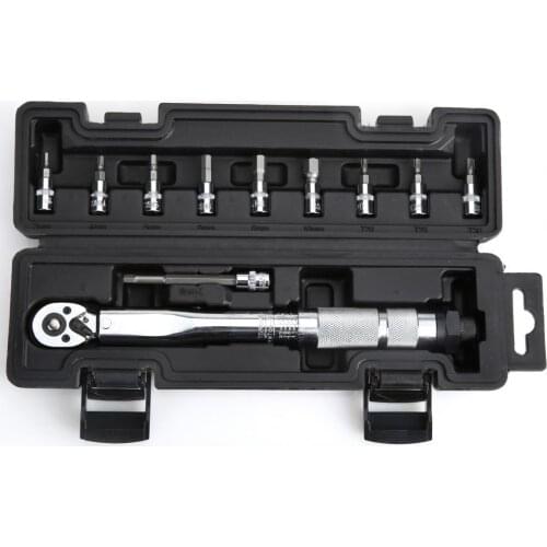 80% Hot Sales!!! 11Pcs/set 1/4 5-25N Automobile Repair Tire Preset Torque Wrench Kit Hand Tools