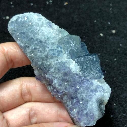 86.6g natural blue-green fluorite mineral ring vein healing teaching specimen stone decoration collection ornaments
