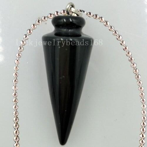 Free Shipping Women Beatiful Black Carnelian Women Men Art Necklace With Chain 1pcs C4792n
