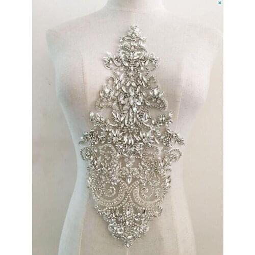 Gorgeous Rhinestone Crystal Applique For Bridal Accessories Wedding Dress Sash Haute Couture Costume Embellishment 3 Colors