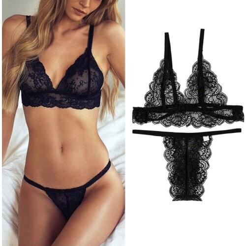 Sexy Push Up Bra Crop Top Women Lingerie Lace Bralette Deep V Neck Brassiere Sexy Underwear Transparent Bras For Women Lenceria