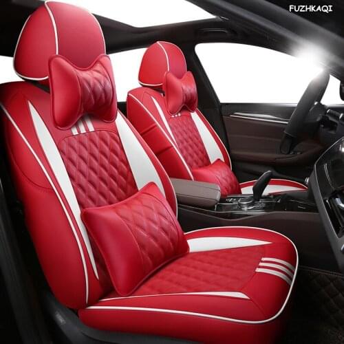 FUZHKAQI Custom Leather car seat covers set For SKODA Yeti KODIAQ Octavia Superb Fabia Rapid KAROQ KAMIQ Automobiles Seat Covers