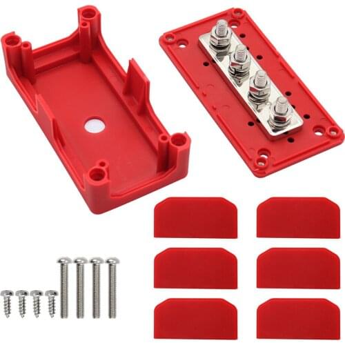 D4 Terminal Studs Board Bus-Bar Boxes C 48V 300A for Auto Car Ship Power Distribution Blocks Heavy Modular Cable Organizer Box