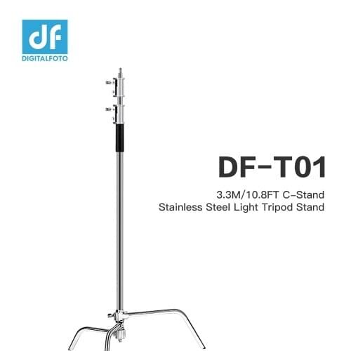 DIGITALFOTO 3.3M/10.8FT C-Stand Stainless Steel Light Tripod Stand