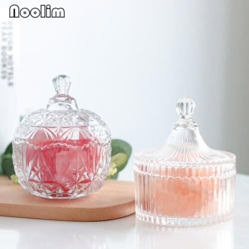 European Crystal Glass Candy Jar with Lid Sealed Cans Dried Fruit Snack Storage Tank Jewelry Earring Necklace Box Sugar Bowl