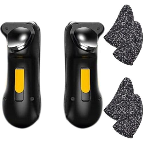Mobile Game Controller for Ipad PUBG Trigger Controller L1R1 with 2 Pairs of Gaming Finger Covers