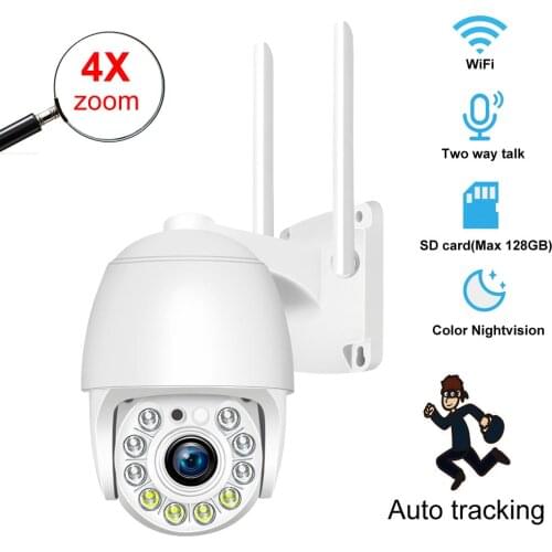 2MP 1080P 4X digital zoom WIFI IP Camera 64G 128G Auto Tracking Wireless PTZ Outdoor Video Surveillance CCTV Security Camera