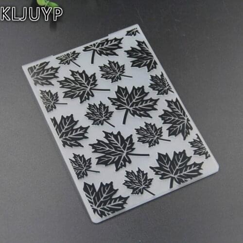 KLJUYP Maple leaves Embossing folders Plastic Embossing Folder For Scrapbooking DIY Photo Album Card EM206