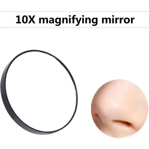 Portable 10X Makeup Vanity Mirror Pimples Pores Magnifying Mirror With Two Suction Cups Makeup Tools Compact Cosmetic Mirror