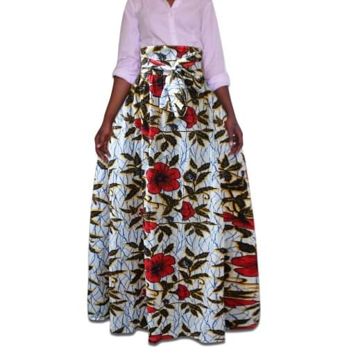 Summer African Style Woman Skirts Summer A-line Fashion Floral Skirt Woman