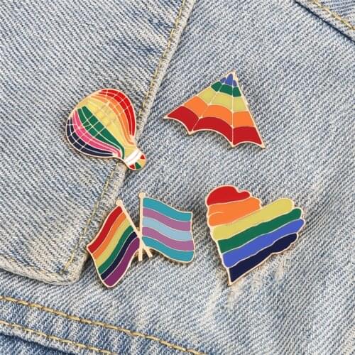 LGBT Pride Gay Lesbian Enamel Pins Heart Flag Rainbow Brooches Love and Peace Custom Badge Lapel Pin Backpack Denim Jewelry Gift