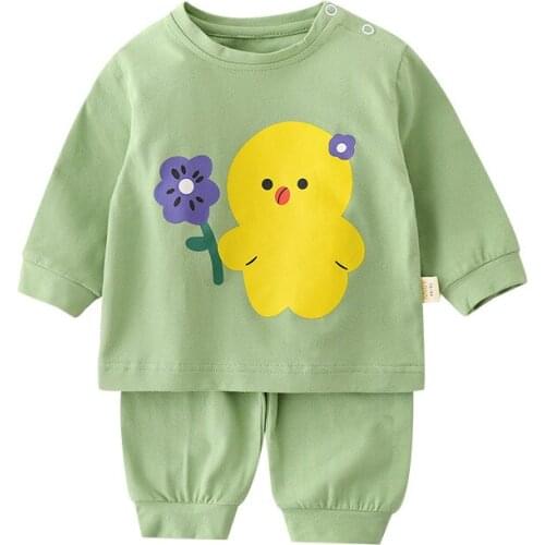 Baby girl boy cute cartoon animal pajamas spring autumn clothing set kids soft cotton clothes sets
