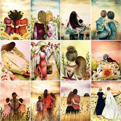 MomoArt Diamond Mosaic 5D DIY Portrait Full Drill Square Diamond Embroidery Flower Needlework Mosaic Back View Art Home Decor