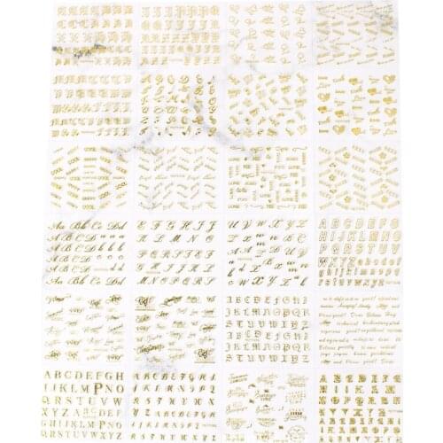 24Pcs Gold Foil Metallic Power Letters Wishes Words Sticker Kit Resin Decor Crystal Mold Soap Making dropshipping