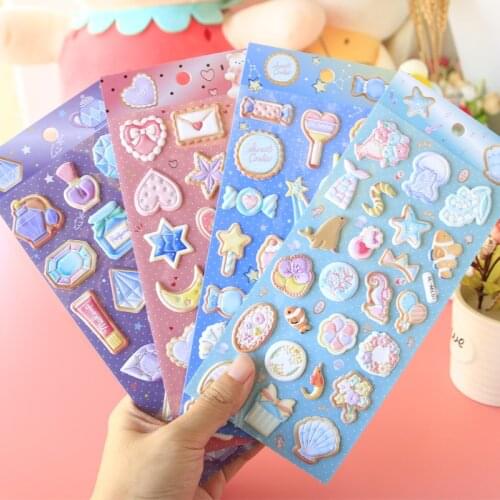 1set/1lot Kawaii Stationery Stickers Bubble stickers Diary Decorative Mobile Stickers Scrapbooking DIY Craft Stickers