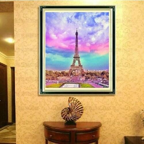 New Diamond mosaic full diamond embroidery beads Sky of Paris Eiffel Tower diamonds cross stitch painting Inlay handwork